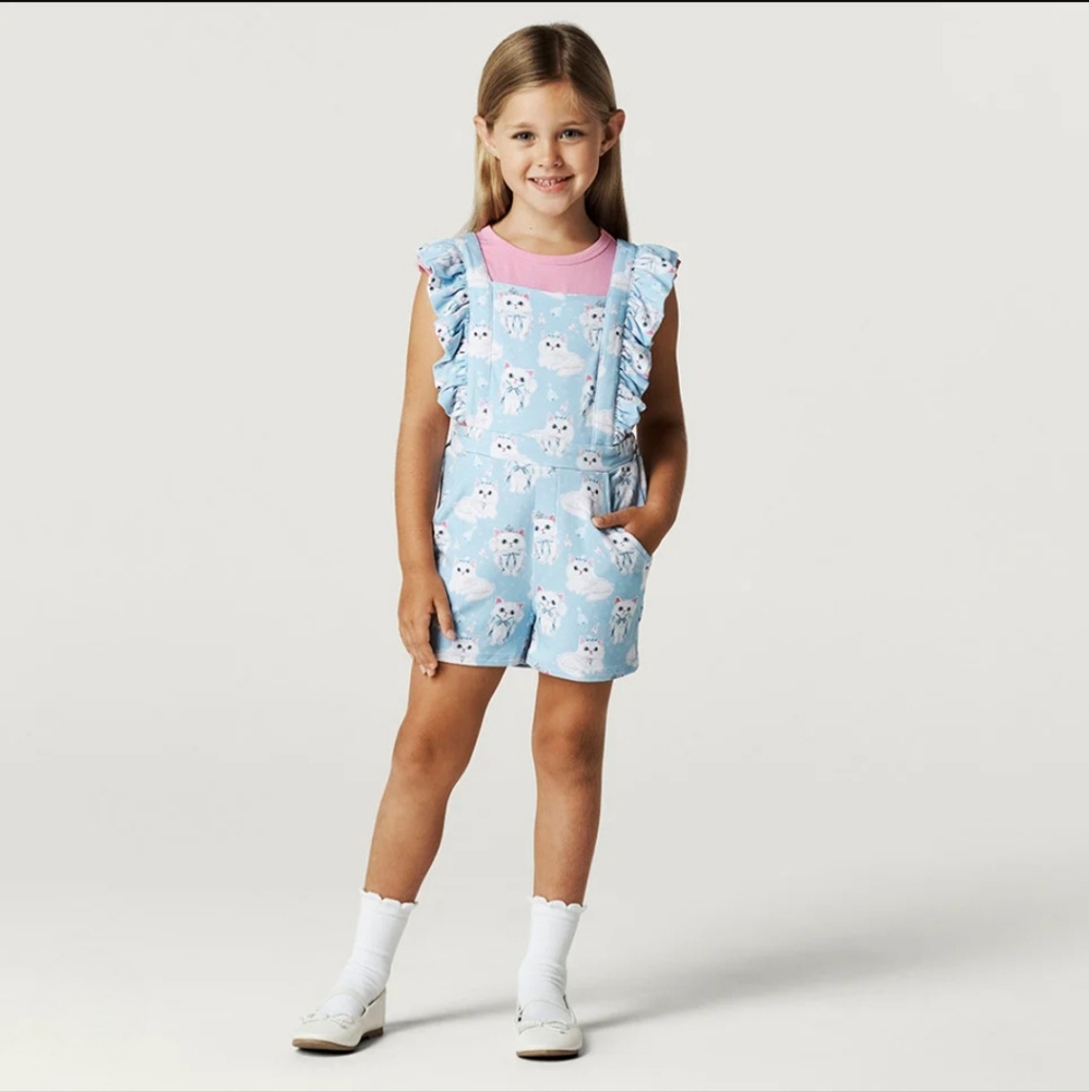 Posh Peanut Dixie Cat French Terry Overalls 3T/4T BNIB